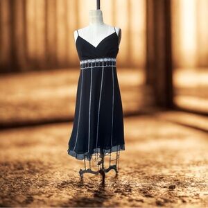 LOFT Black Sequin Slip Dress 8P – Perfect for Date Night or Cocktails